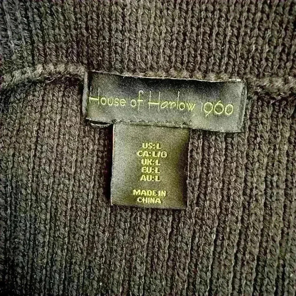 NWT House of Harlow 1960 Black 2 Piece Crochet Cropped Tank and‎ Midi Skirt Sz L - Picture 7 of 13